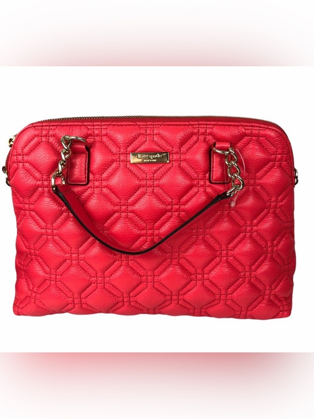 Kate Spade Small Quilted Satchel Rachelle Astor Court Geranium Pink